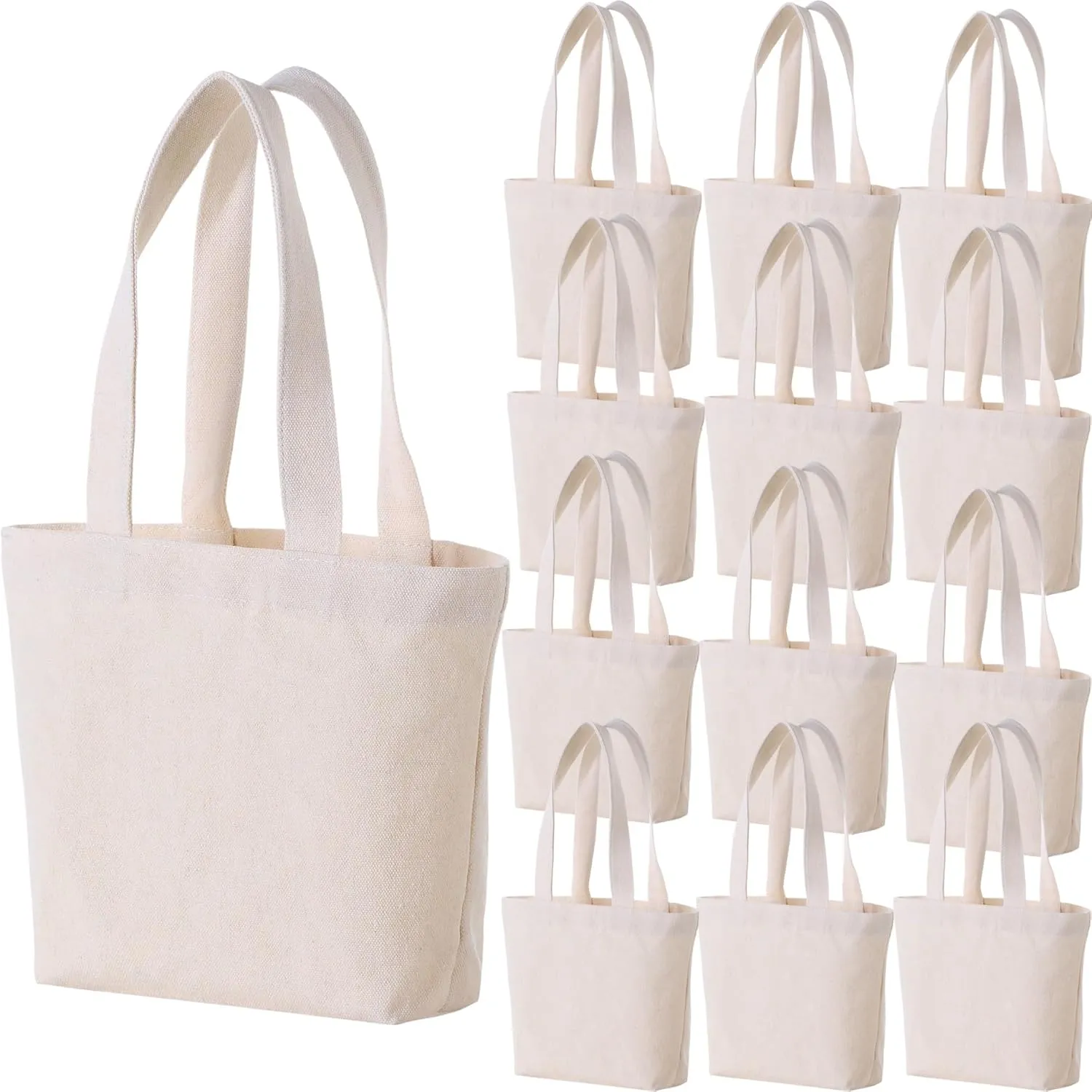 10" x 8" x 3"Mini Canvas Tote Bags for Fabric Painting Cotton Sturdy Bag Heavy-duty Gift Bags