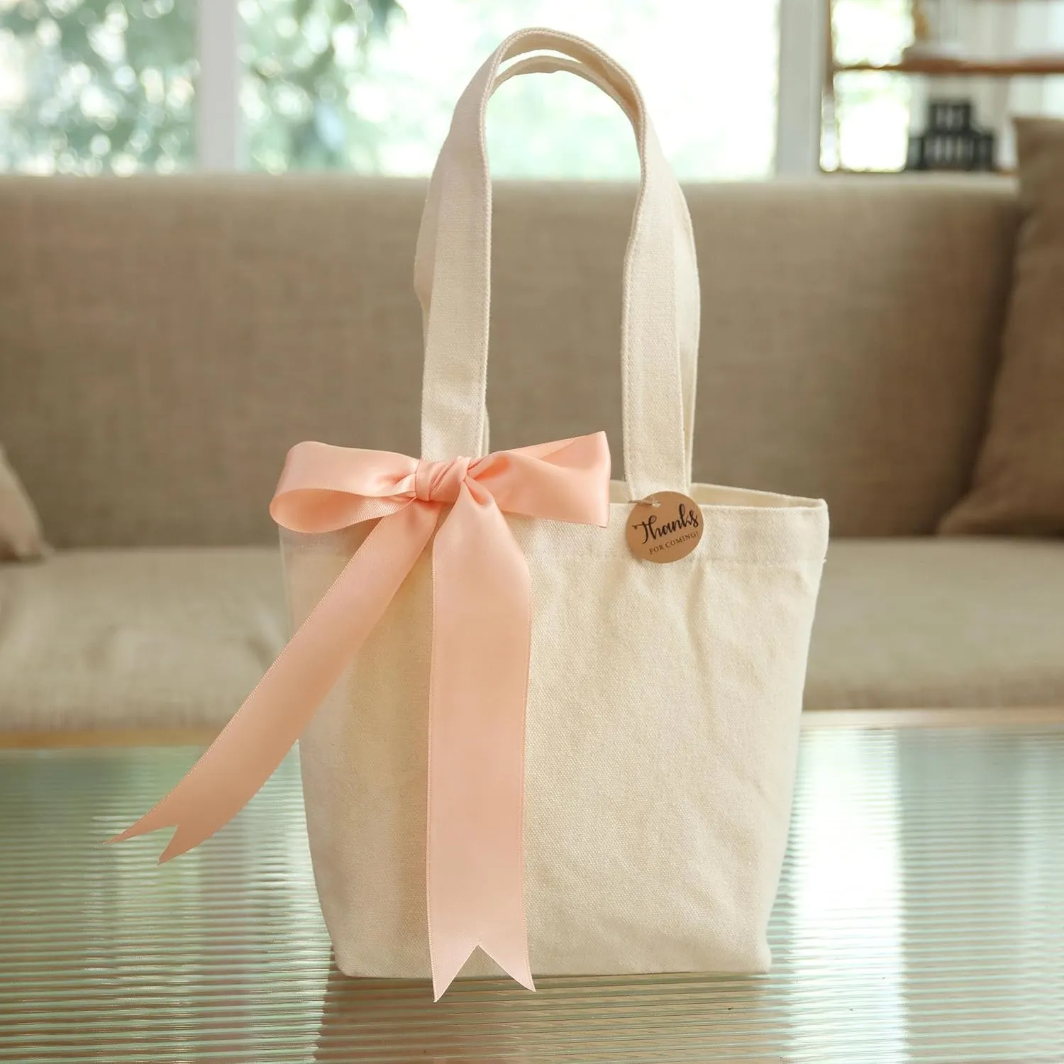 10" x 8" x 3"Mini Canvas Tote Bags for Fabric Painting Cotton Sturdy Bag Heavy-duty Gift Bags