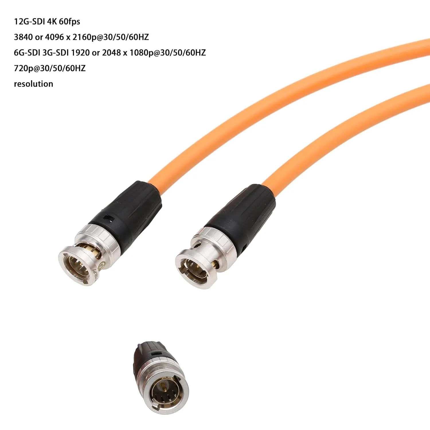 12G 6G SDI Video Cable 4K 3840 4096 x 2160p for Steadicam Transvideo Starlite Alexa 35 LF Komodo Sony FX9 FX6 C500 Mark II Atomos Ninja V Camera Monitor 1M