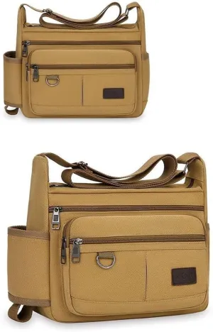 13" Canvas Crossbody Bag for Men & Women - Vintage Messenger Shoulder Bag - Military Satchel
