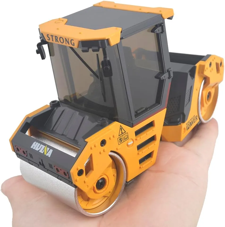 1/50 Scale Diecast Road Roller Toys Metal Engineering Road Planer Vehicle Truck Toy Construction Vehicles Model for Kids (1:50 Road Roller)