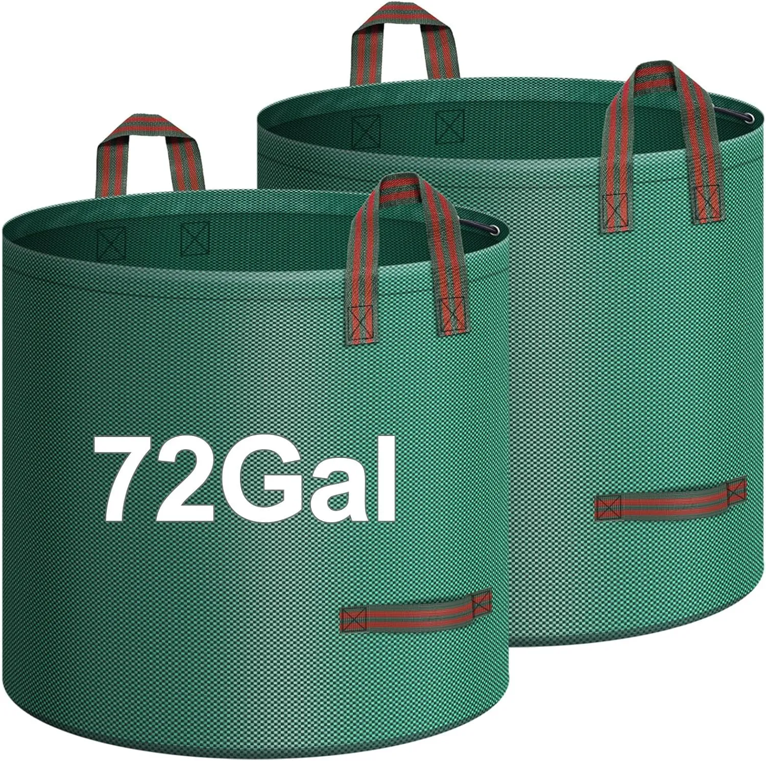 2-Pack 72 Gallons Leaf Bags, Reusable Yard Waste Bags, Heavy Duty Upright Lawn Bags with 4 Handles for Garden Leaves and Waste Collection, Lightweight Portable Yard Trash Bag