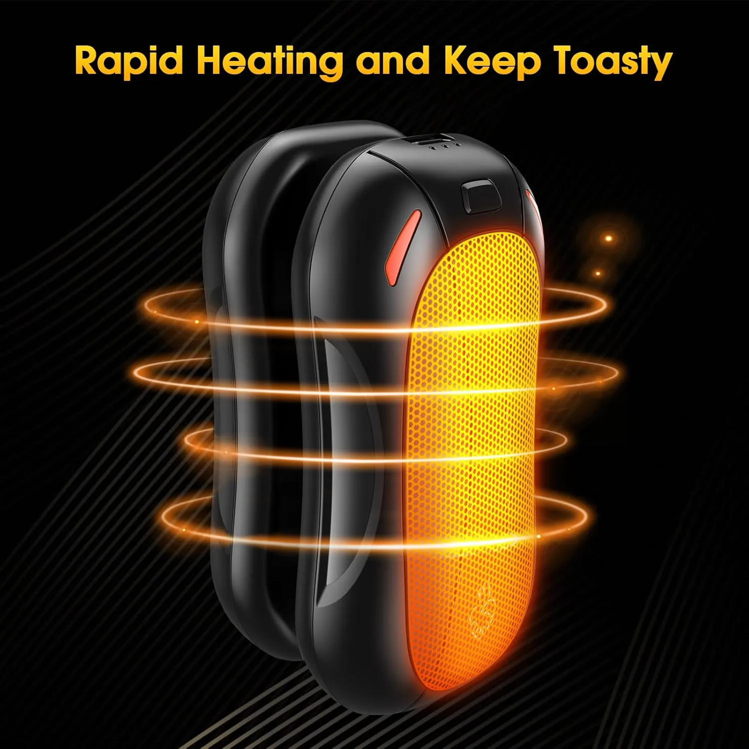 2 Pack Hand Warmers Rechargeable 6000mAh,FANDLISS Electric Hot Hands Hand Warmers,Quick Heating Pocket Heater Reusable Hand Warmer for Outdoor/Camping/Skiing, for Men/Women