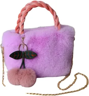 2022 New Women's Plush Shoulder Bag Stylish Fluffy Cross-body Wallet with Cute Plush Pendant Cute Soft Wallet