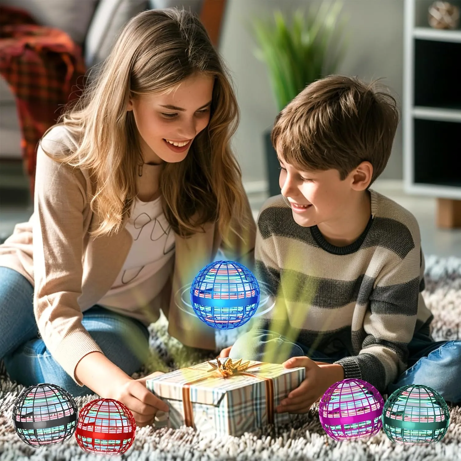 2025 Flying Orb Ball - AI Cool Novelty Gift Galaxy Boomerang Hand Drone Magic Floating Orbit Hover Mini Outdoor Fidget Toy for Boys Girls Teens Kids Blue