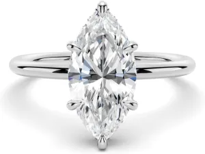 2ct Solitaire Moissanite Engagement Ring for women, D Color VVS1 Clarity, 14K Gold Vermeil, Wedding Promise Ring
