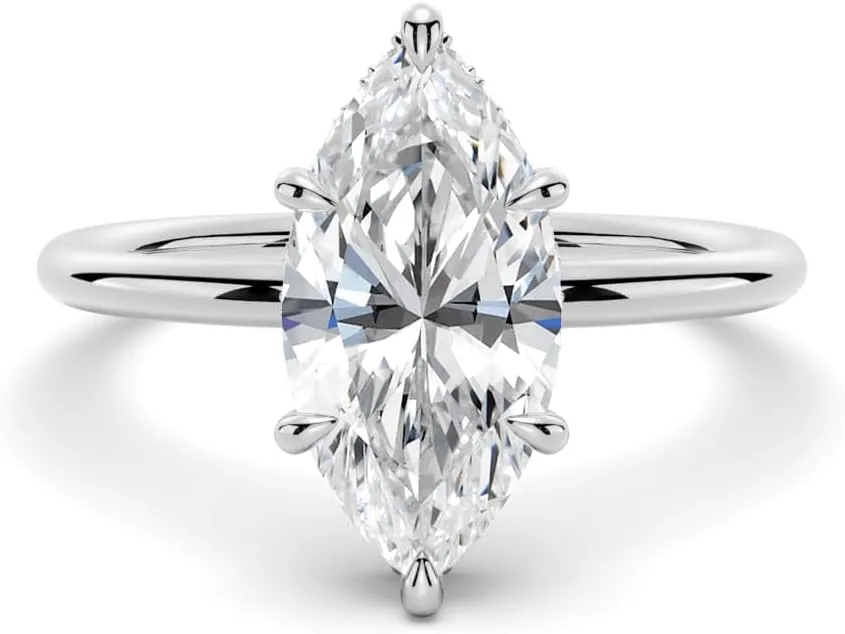 2ct Solitaire Moissanite Engagement Ring for women, D Color VVS1 Clarity, 14K Gold Vermeil, Wedding Promise Ring