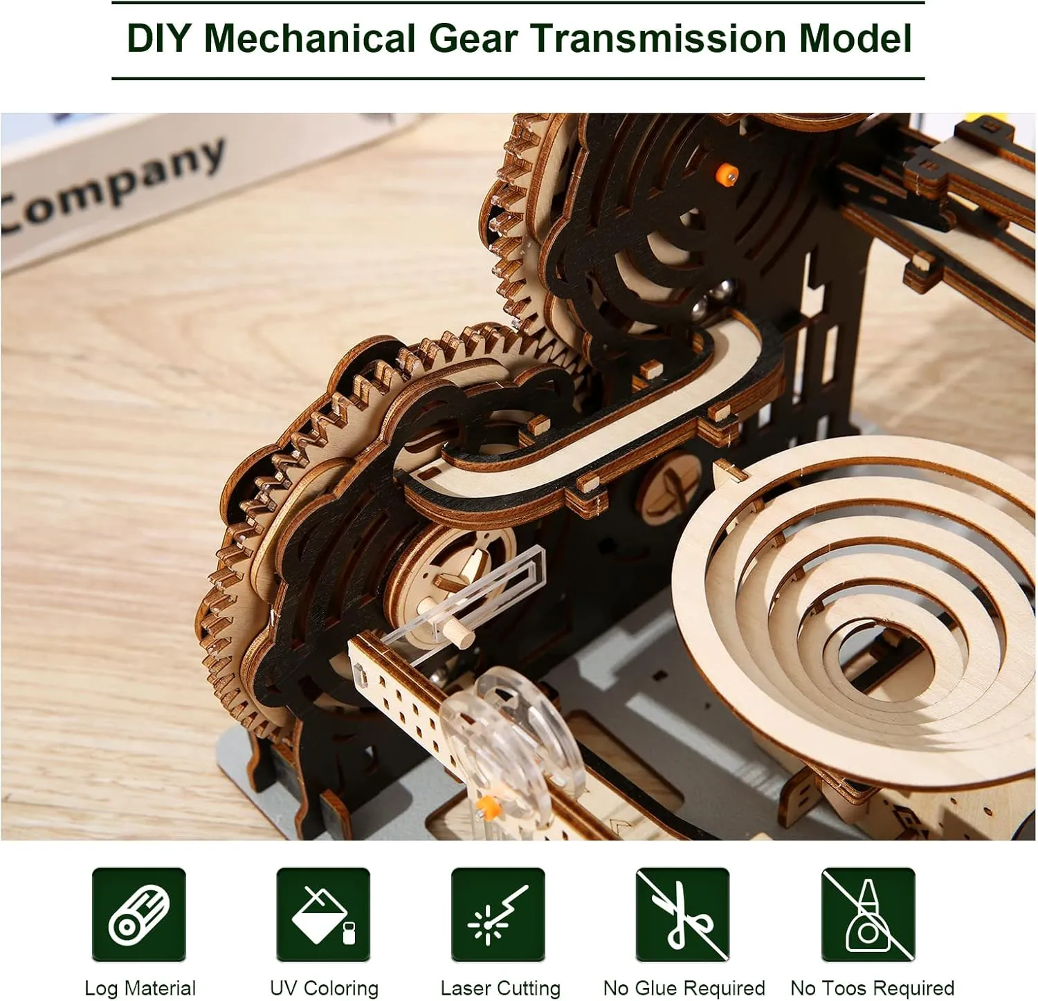 3D Wooden Puzzles for Adults, Marble Maze Run Model DIY Building Kits Block Craft, Rollercoaster Mechanical Gear Kit Hobbies Toys Valentines Birthday for Hobbyist, 196 PCS