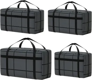 4 Pack Different Size Large Storage Bag, Heavy Duty Storage Tote Bag, Large Moving Bag, with Sturdy Handle & Zipper, for Storing & Moving