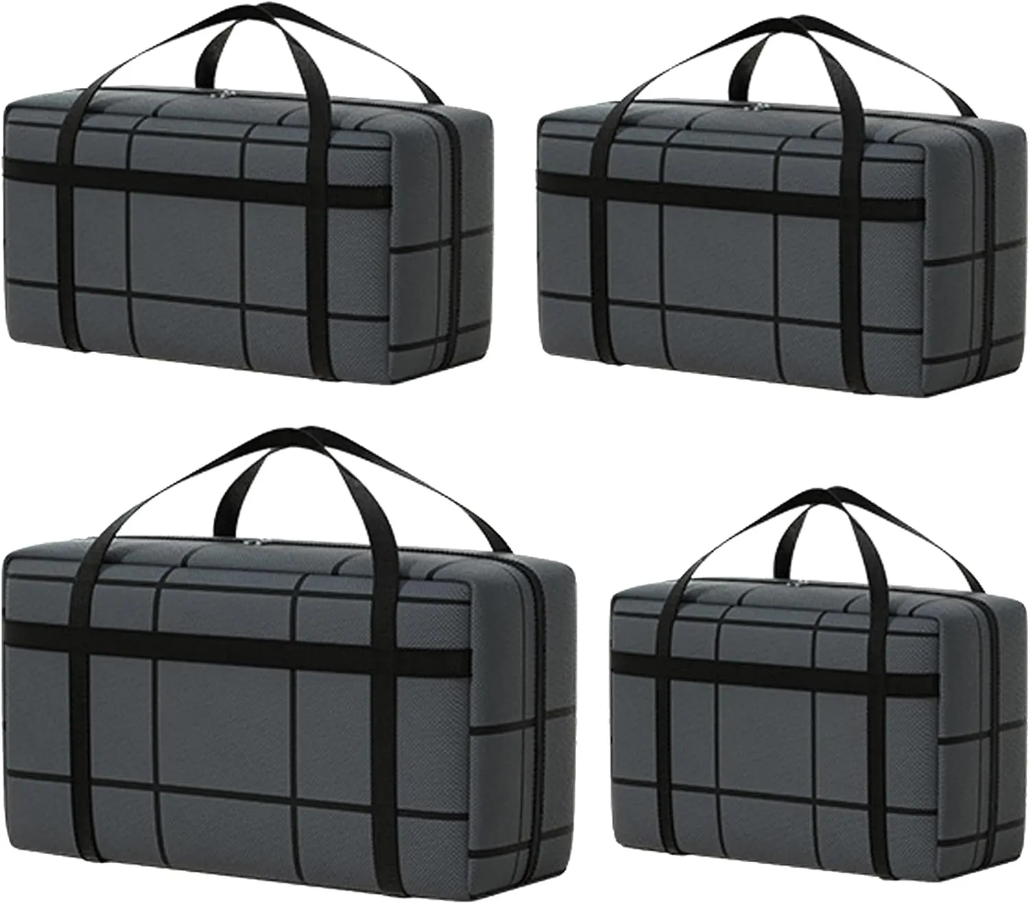 4 Pack Different Size Large Storage Bag, Heavy Duty Storage Tote Bag, Large Moving Bag, with Sturdy Handle & Zipper, for Storing & Moving