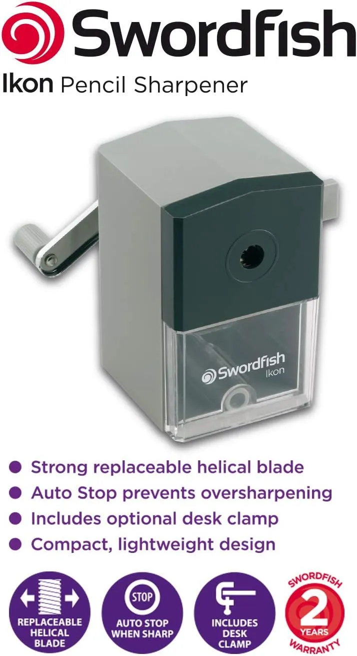 40100 Ikon Desktop Manual Pencil Sharpener, 8 mm