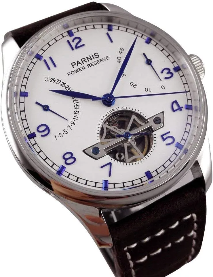 43mm Luxury White Dial Seagull Power Reserve Chronometer Automatic Mechanical Watch PA-0111176