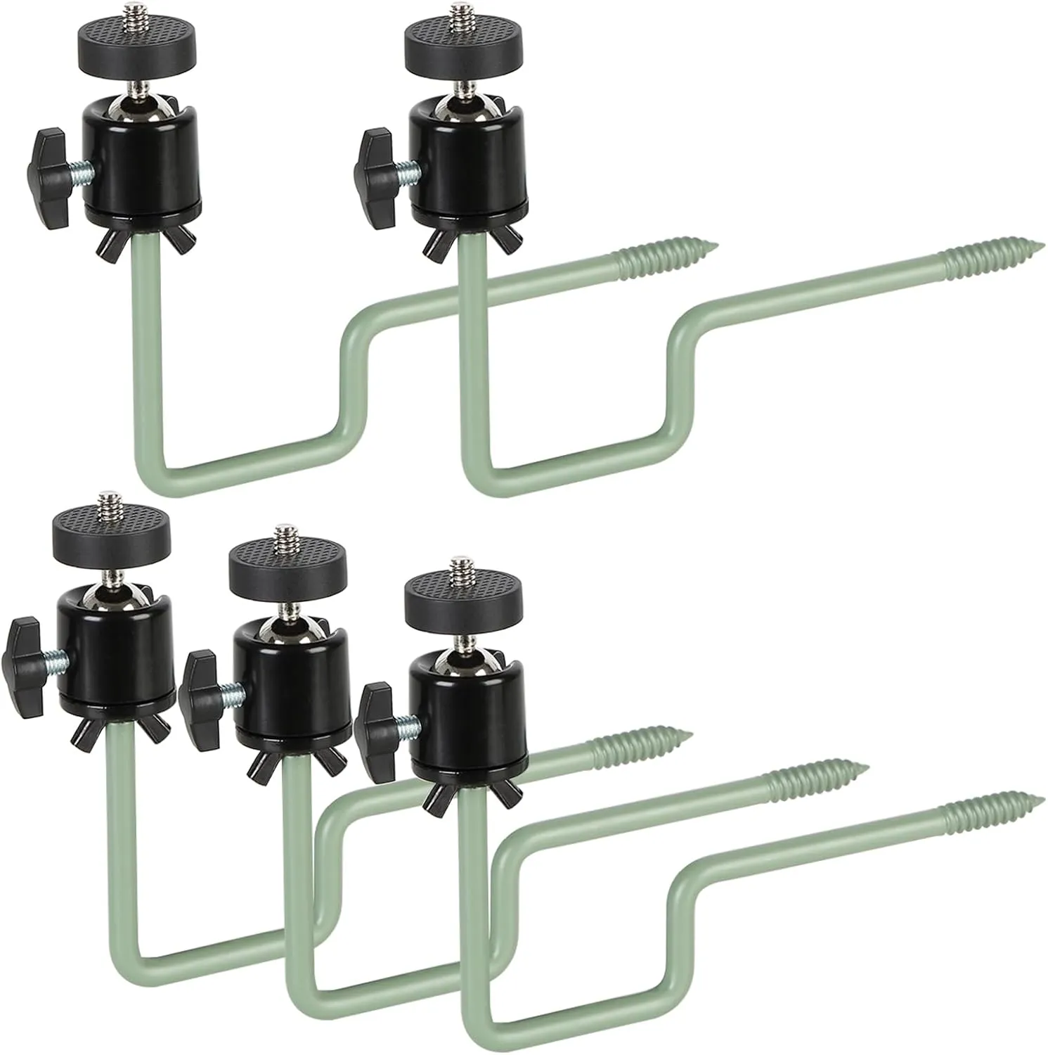 5 Pack Trail Camera Tree Mounts, 360° Rotatable Hunting Cam Brackets with 1/4" x 20 Screw, Durable 5KG Capacity Surveillance Cameras Holder for Outdoor Surveillance and Wildlife Monitoring
