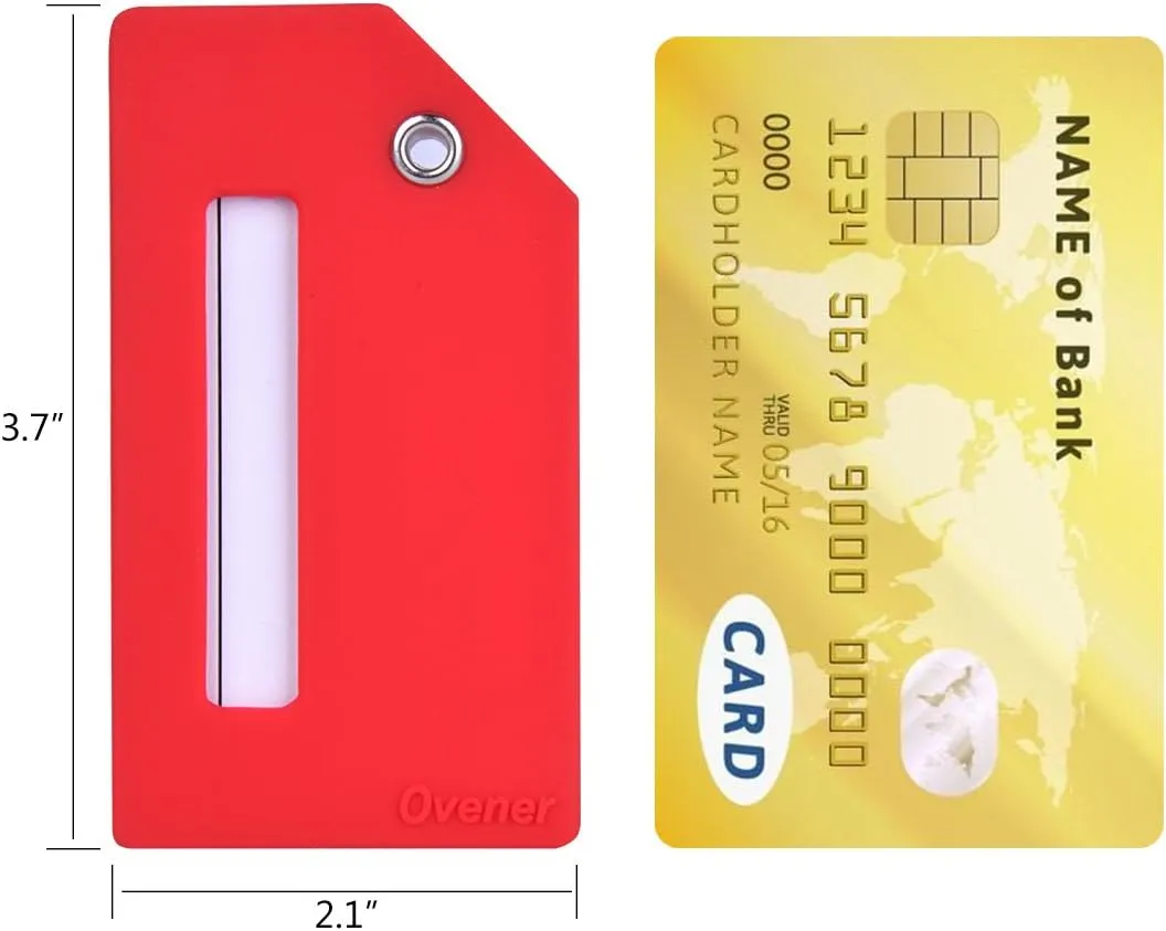 5Pack Silicone Luggage Tag with Name ID Card Perfect to Quickly Spot Luggage Suitcase by Ovener