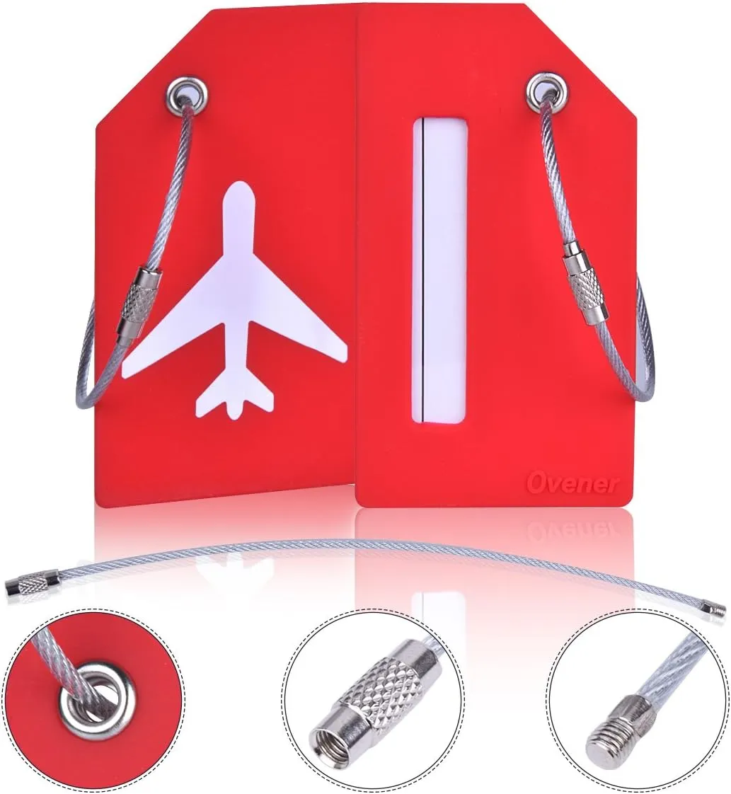 5Pack Silicone Luggage Tag with Name ID Card Perfect to Quickly Spot Luggage Suitcase by Ovener
