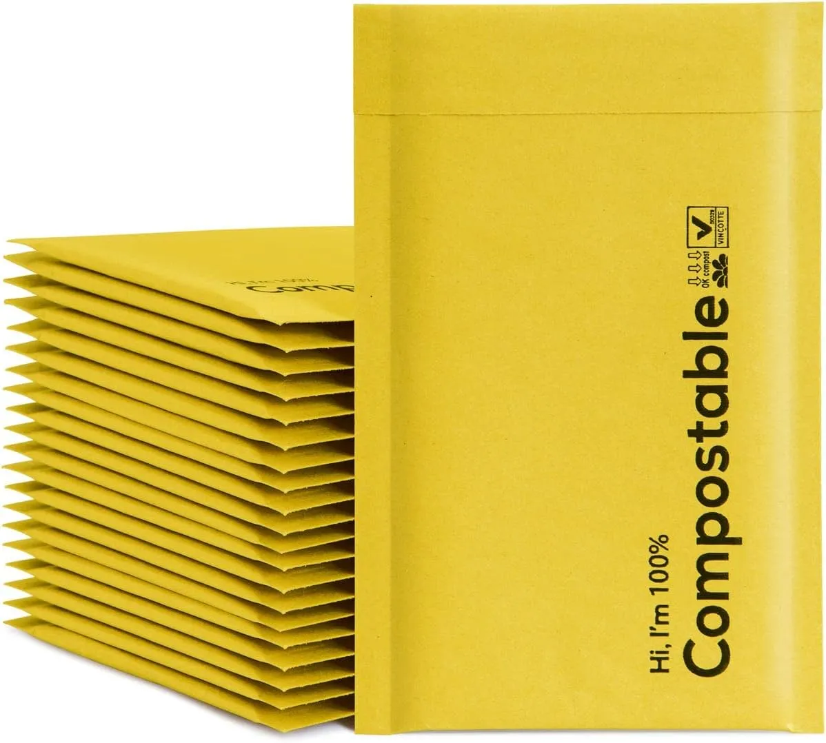 6x10 100% Biodegradable Bubble Mailers,25 Count #0 Compostable Padded Packaging Wrap Envelopes Pouches Eco Friendly Self Seal Bags