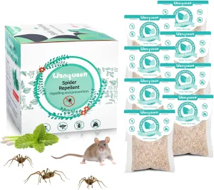 8 Pack Spider Repellent Pouches for House Indoor, Spider Deterrent Peppermint Oil and Lemongrass Formula Spider Repellent Bags, No-Toxic Stay Away Spider
