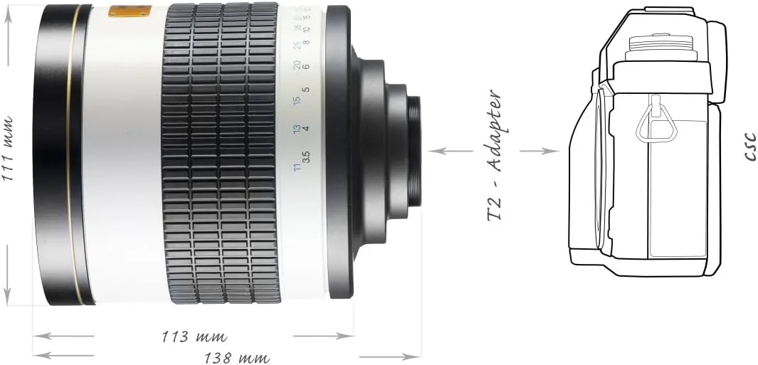 800/8.0 CSC Mirror Fuji X White