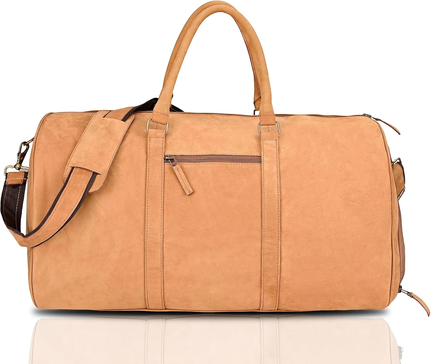 Abrix Travel Duffel Bag Luggage/Gym Bag for Men & Women, Vintage Style Travelling Bag Extra Large Multi Pocket (Brown)