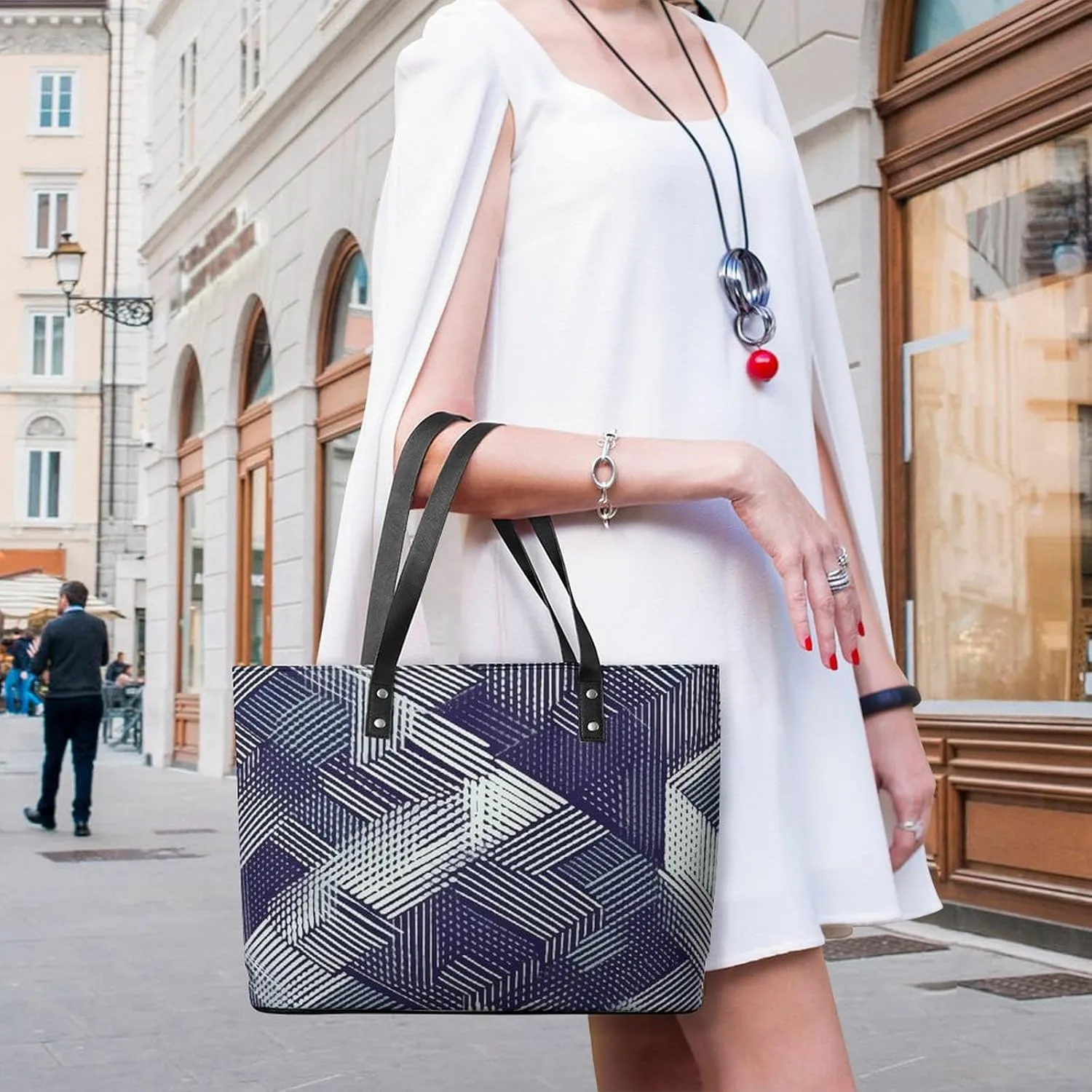 Abstract Floral Pattern Bag Purse Handbag for Women Top Handle Satchel Shoulder with Zipper Tote Bags Large