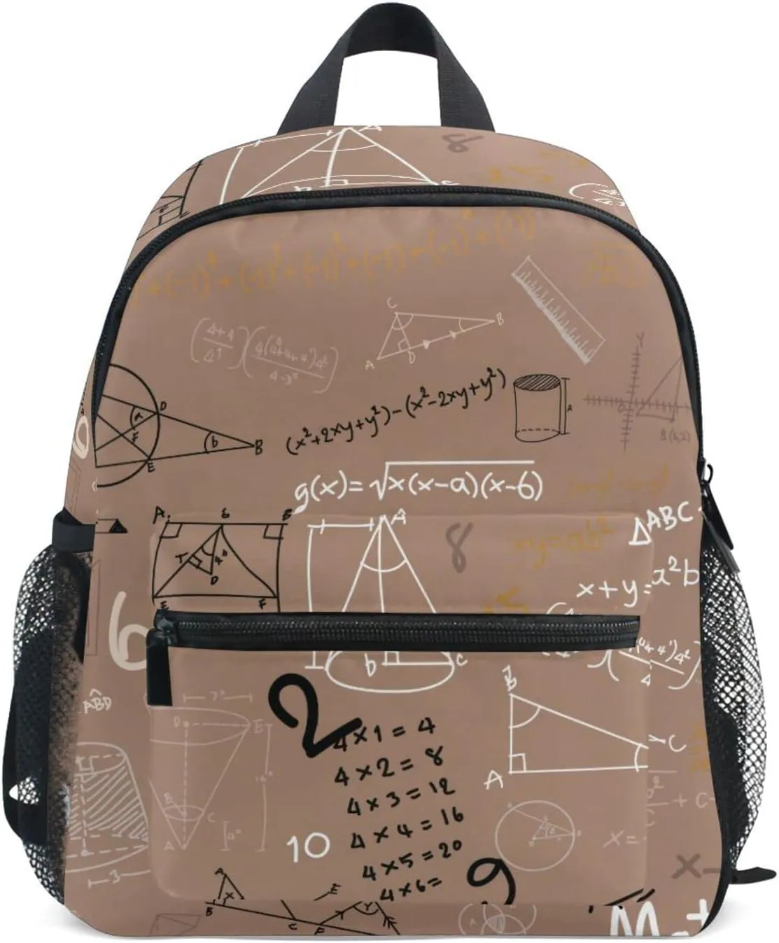 Acpiggto Small Backpack Daypack Shoulder Bag with Name Label Tag Chalk Math Formula Mathematical Education Doodle
