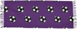 Acpiggto Women Winter Scarf Soccer Football Sports Purple Warm Shawl Faux Cashmere Wool Scarves for Wedding Evening Dresses