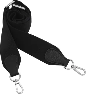 Adjustable Wide Purse Straps Replacement Crossbody Bags for Women Handbags, Cross Body Bag & Shoulder Bag with Silver Snap Hooks - Black, Length 28-47 Inch, Wide 2 Inch