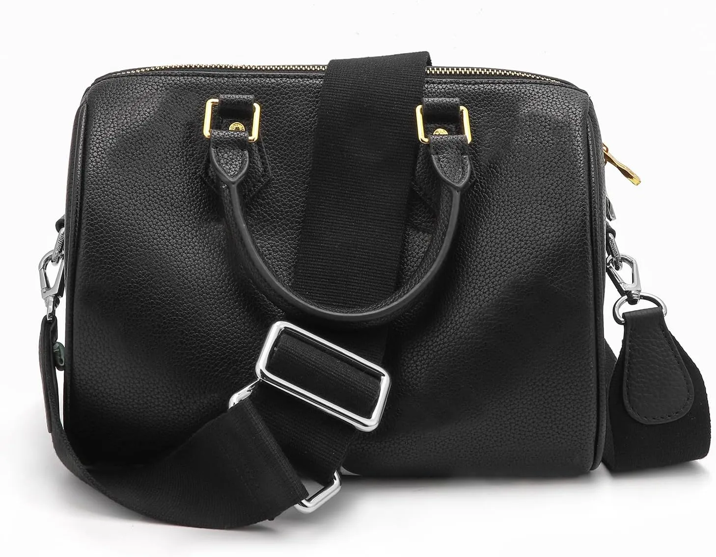 Adjustable Wide Purse Straps Replacement Crossbody Bags for Women Handbags, Cross Body Bag & Shoulder Bag with Silver Snap Hooks - Black, Length 28-47 Inch, Wide 2 Inch