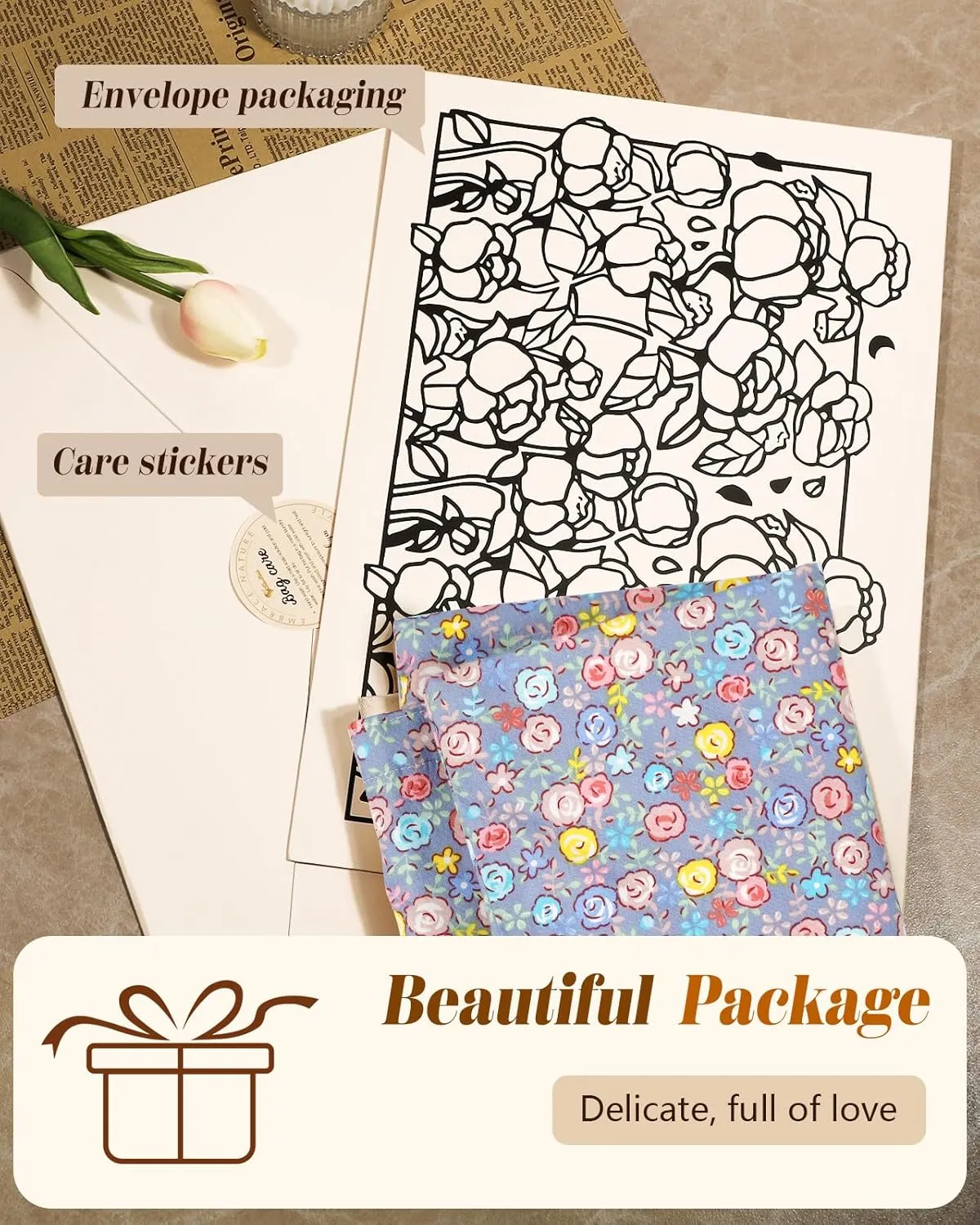 Aesthetic Cotton Tote Bag for Women - Reusable Shoulder Bag with Buckle Fabric Bag for Gym, Travel, Work