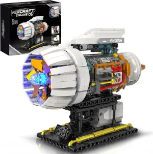 Aircraft Engine Building Kit for Adults, STEM Mini Engine Model Toy with Motor & Hand Rocker, Compatible with Sets for Boys 8-14, Gift Idea for Kids & Teens (635 PCS)