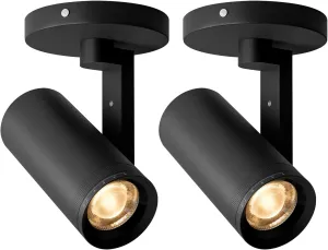 Aisilan Adjustable Dimmable Beam Angle 10-55° Zoomable Spotlight Indoor, 12W White LED CRI 97 Ceiling Spotlight Fixture, 2 Pack 3000K Modern Accent Lighting for Hallway, Living Room, Mural