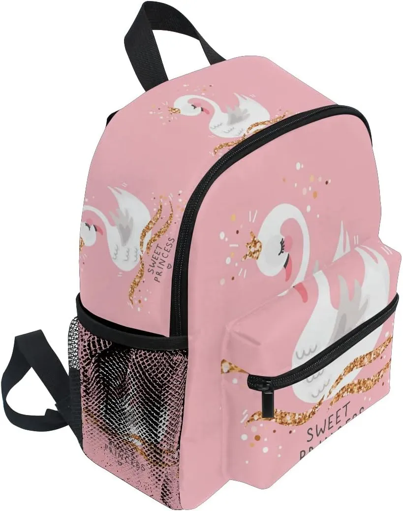 ALAZA Cute Kids Back Pack Toddler Girl Backpack Cute Sweet Princess Swan Todder Backpack Lightweight Preschool Kindergarten Book Bag Practical and Durable Daycare Bag for Travel,Toys