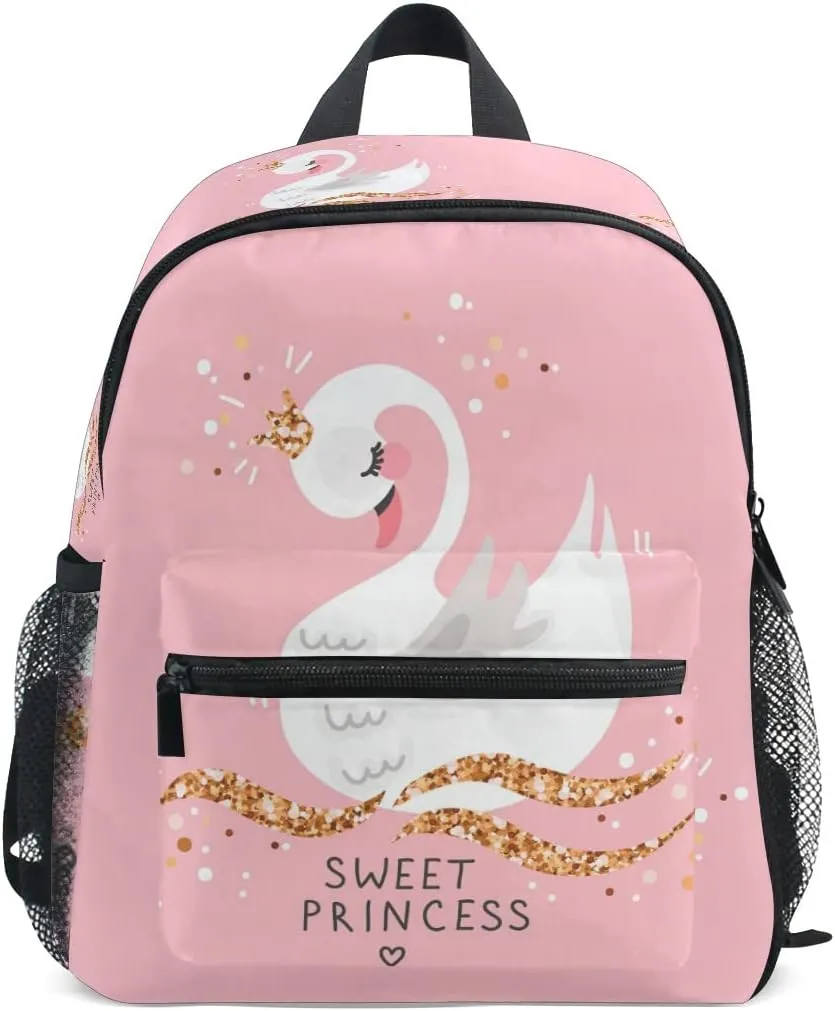 ALAZA Cute Kids Back Pack Toddler Girl Backpack Cute Sweet Princess Swan Todder Backpack Lightweight Preschool Kindergarten Book Bag Practical and Durable Daycare Bag for Travel,Toys