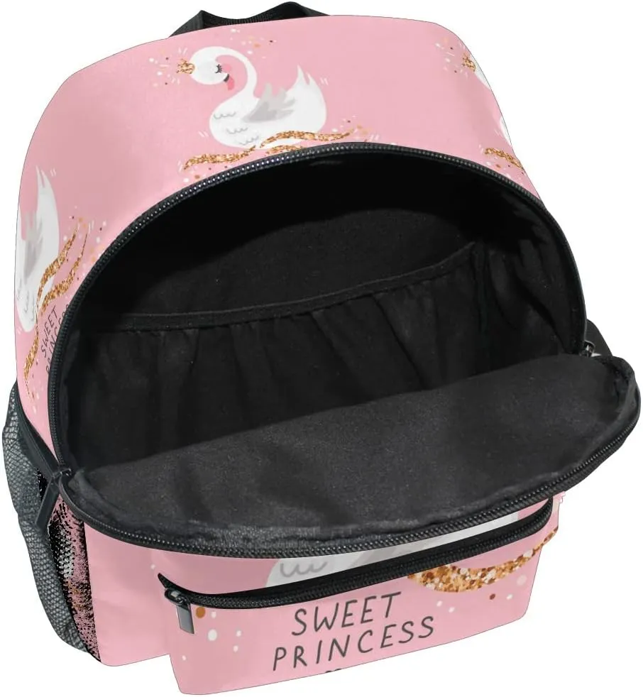 ALAZA Cute Kids Back Pack Toddler Girl Backpack Cute Sweet Princess Swan Todder Backpack Lightweight Preschool Kindergarten Book Bag Practical and Durable Daycare Bag for Travel,Toys