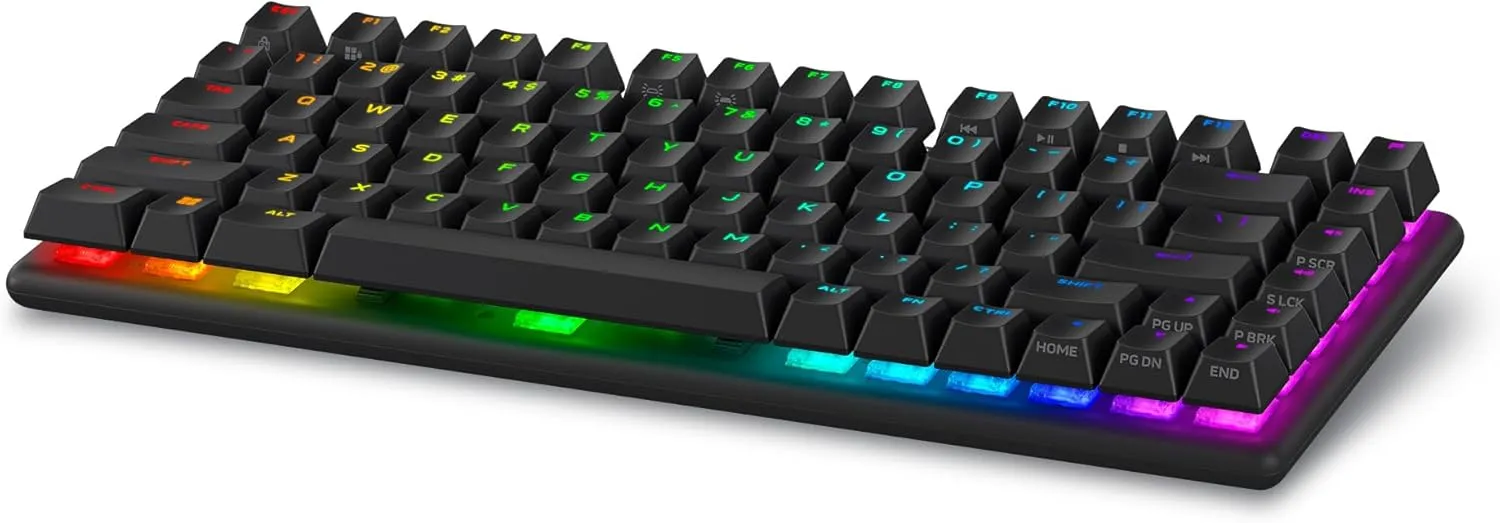 Alienware Pro Wireless Gaming Keyboard - Bluetooth 5.1/2.4 GHz Radio Frequency Connectivity, Linear Mechanical, Hot-swappable switches, Tri mode connectivity, Adjustable Height - Dark Side of the Moon