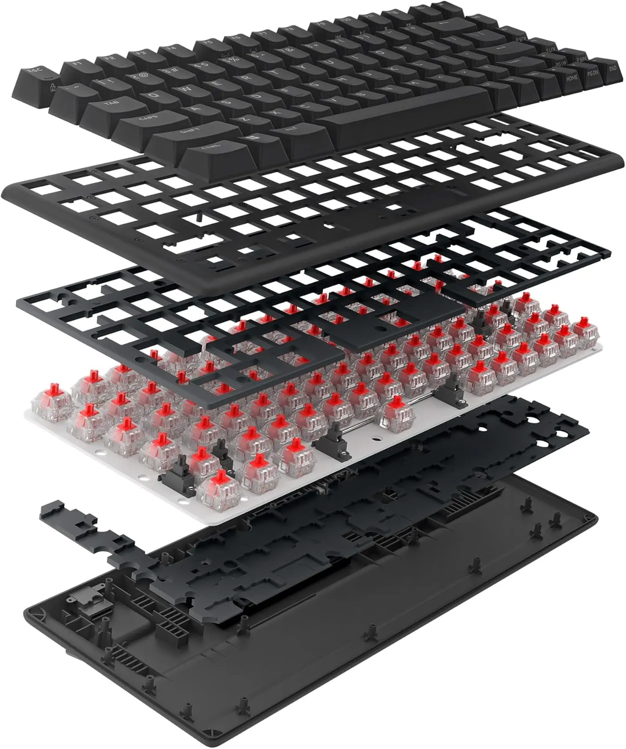 Alienware Pro Wireless Gaming Keyboard - Bluetooth 5.1/2.4 GHz Radio Frequency Connectivity, Linear Mechanical, Hot-swappable switches, Tri mode connectivity, Adjustable Height - Dark Side of the Moon