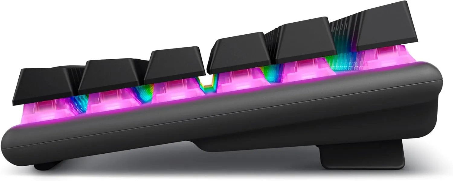 Alienware Pro Wireless Gaming Keyboard - Bluetooth 5.1/2.4 GHz Radio Frequency Connectivity, Linear Mechanical, Hot-swappable switches, Tri mode connectivity, Adjustable Height - Dark Side of the Moon