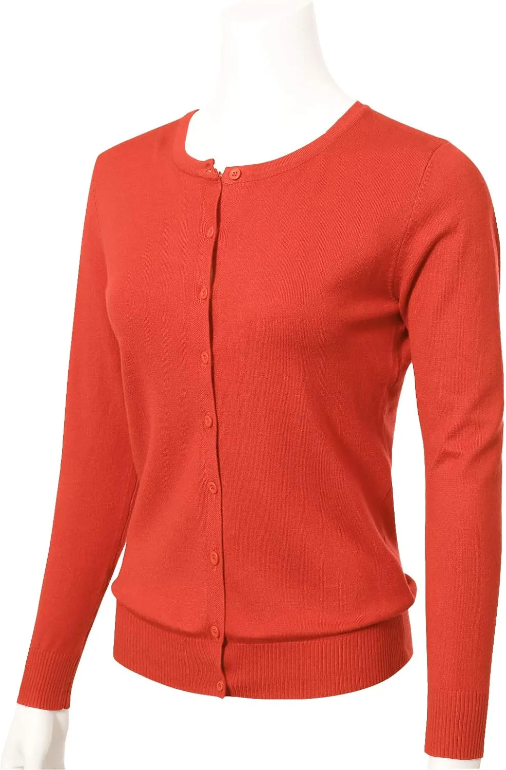 Allsense Women's Long-Sleeve Lightweight Crewneck Cardigan Sweater