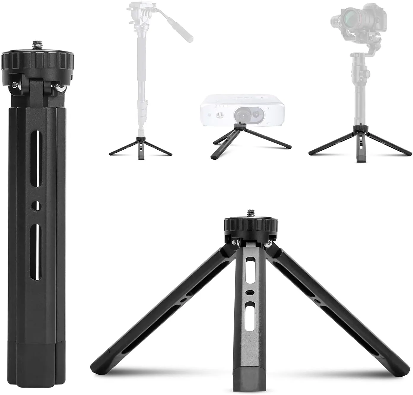 Aluminum Mini Tripod,Desktop Tabletop Stand Tripod for Zhiyun Smooth Q/4, Crane Plus/2, Osmo Mobile, Ronin-S, Vimble 2,Gimbal Handle Grip Stabilizer