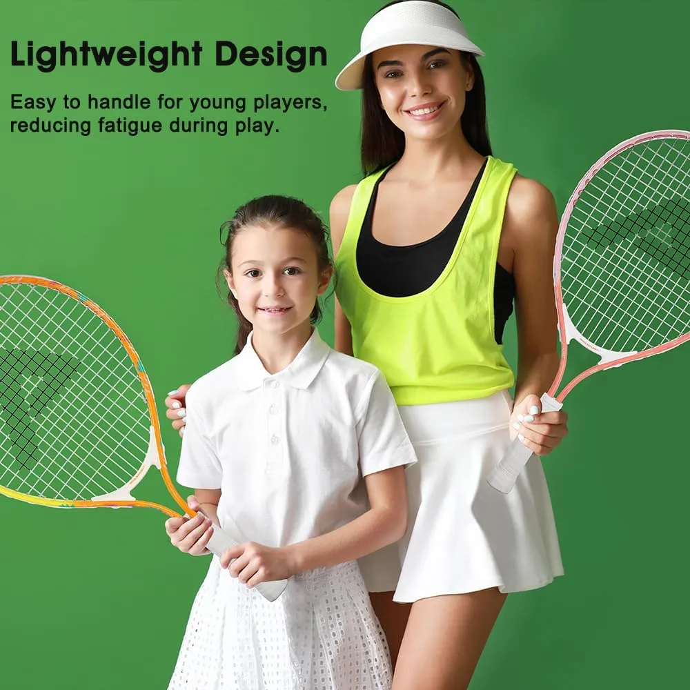 AMA SPORT Kids Tennis Racket for Junior Toddlers Starter Kit 17-25" Tennis Racquet for Girls and Boys with 420D Nylon Shoulder Strap Bag