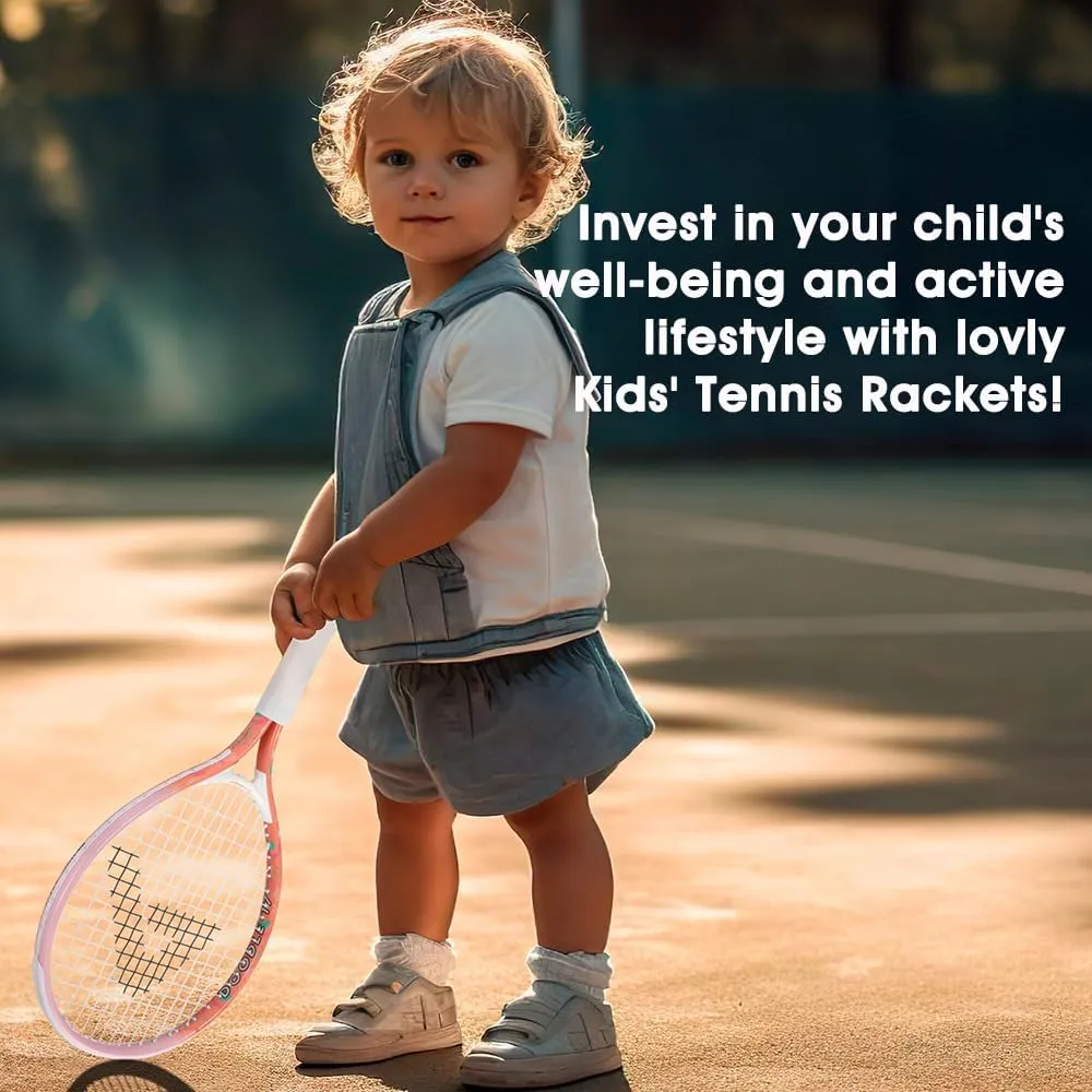 AMA SPORT Kids Tennis Racket for Junior Toddlers Starter Kit 17-25" Tennis Racquet for Girls and Boys with 420D Nylon Shoulder Strap Bag
