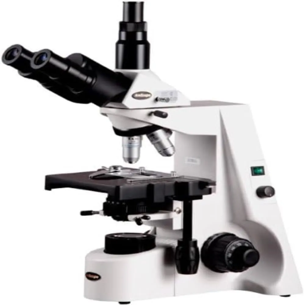 AmScope T690C-PL Trinocular Compound Microscope, 40X-2500X Magnification, WH10x and WH25x Super-Widefield Eyepieces, Infinity Plan Achromatic Objectives, Brightfield, Kohler Condenser, Double-Layer Mechanical Stage