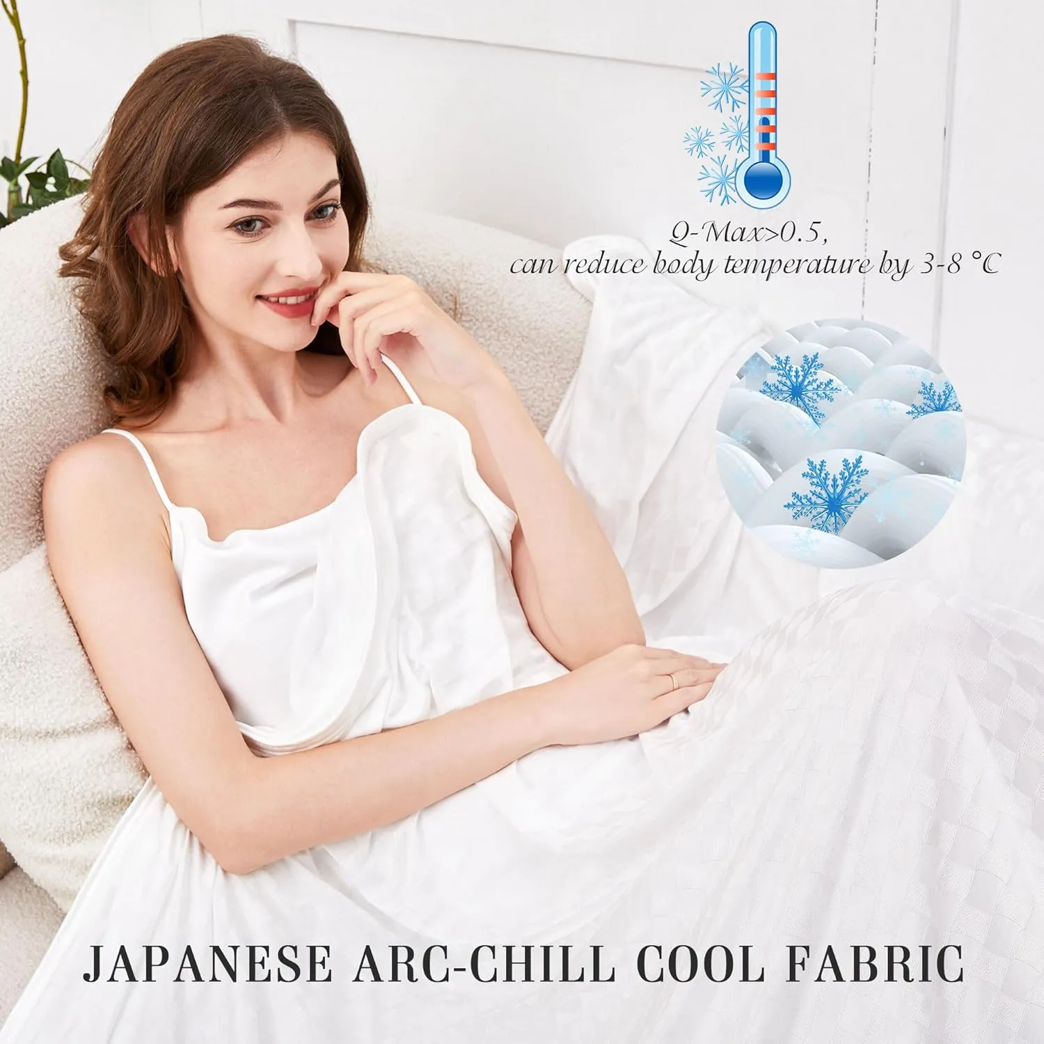 AmyHomie Cooling Blanket,90"x108"King Size,Summer Blankets with Double Sided Cold Effect, Arc-Chill Q-Max>0.5 Cool Fiber, Breathable Lightweight Blankets for Hot Sleepers Night Sweats