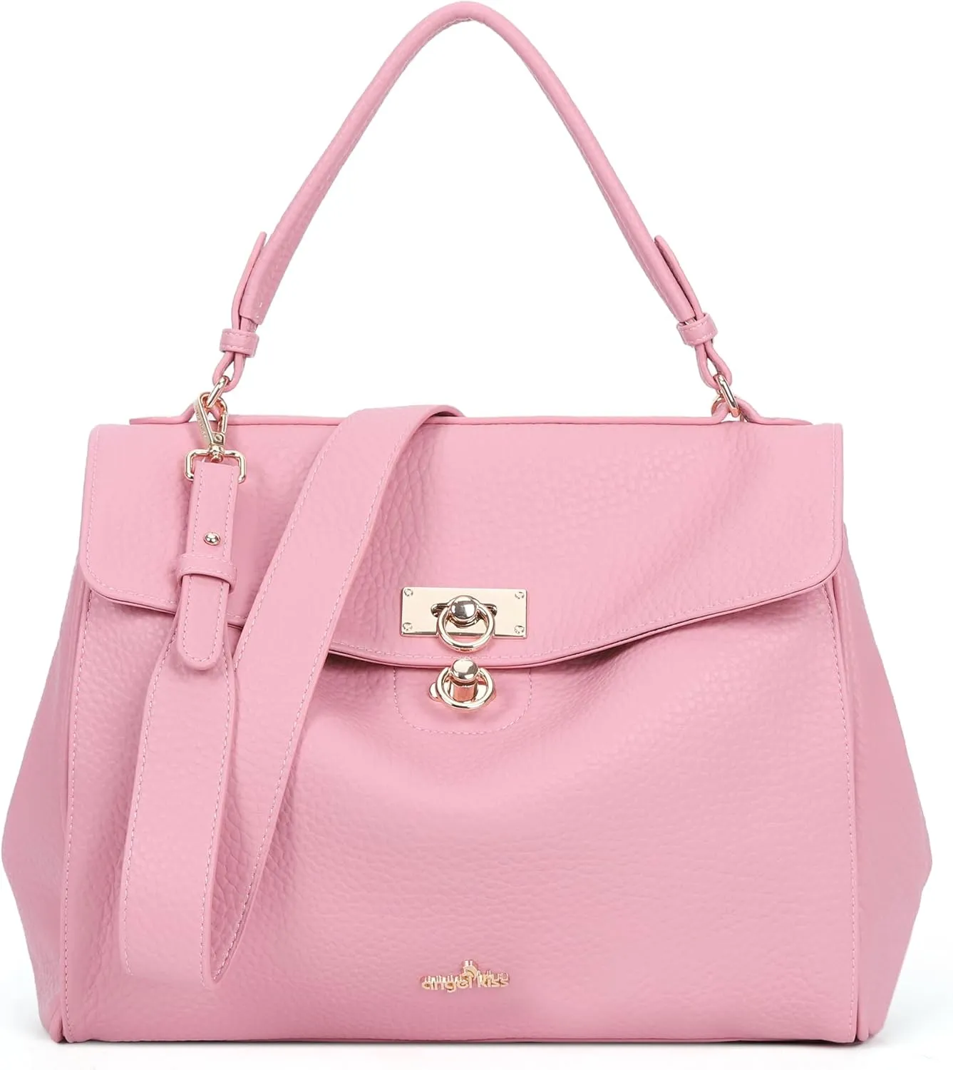 Angel Kiss Satchel Purses and Handbags for Women Soft Vegan Leather Tote Shoulder Bag Top Handle with Crossbody Strap