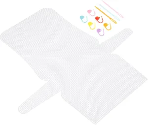 Angoily 1 Set DIY Plastic Mesh Bag Sheet Sturdy Canvas Mesh Bag Accessory for Cross Stitch Projects