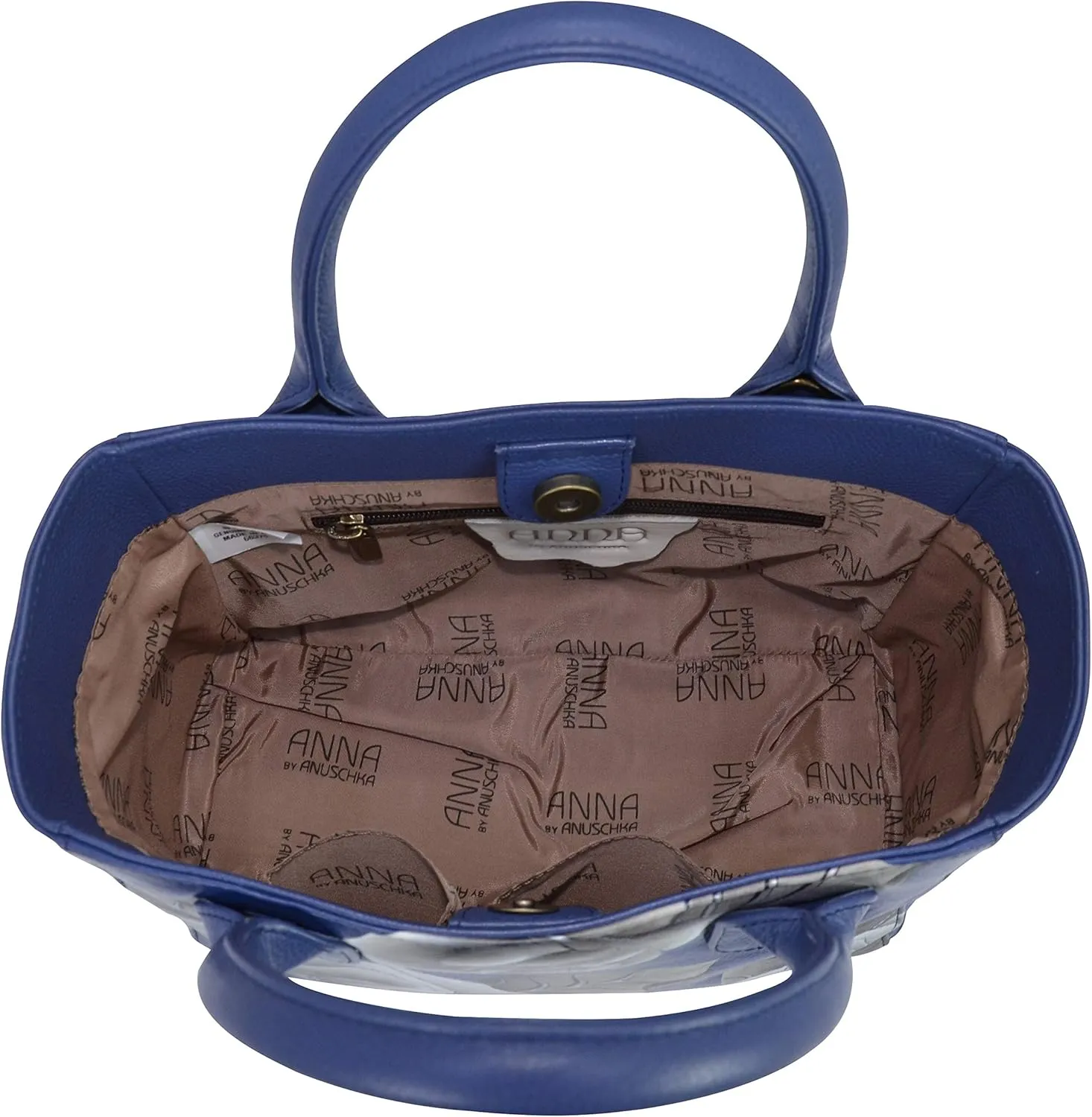 Anna by Anuschka Women’s Hand Painted Genuine Leather Small Convertible Tote - Double Short Handle, Removable Crossbody Strap
