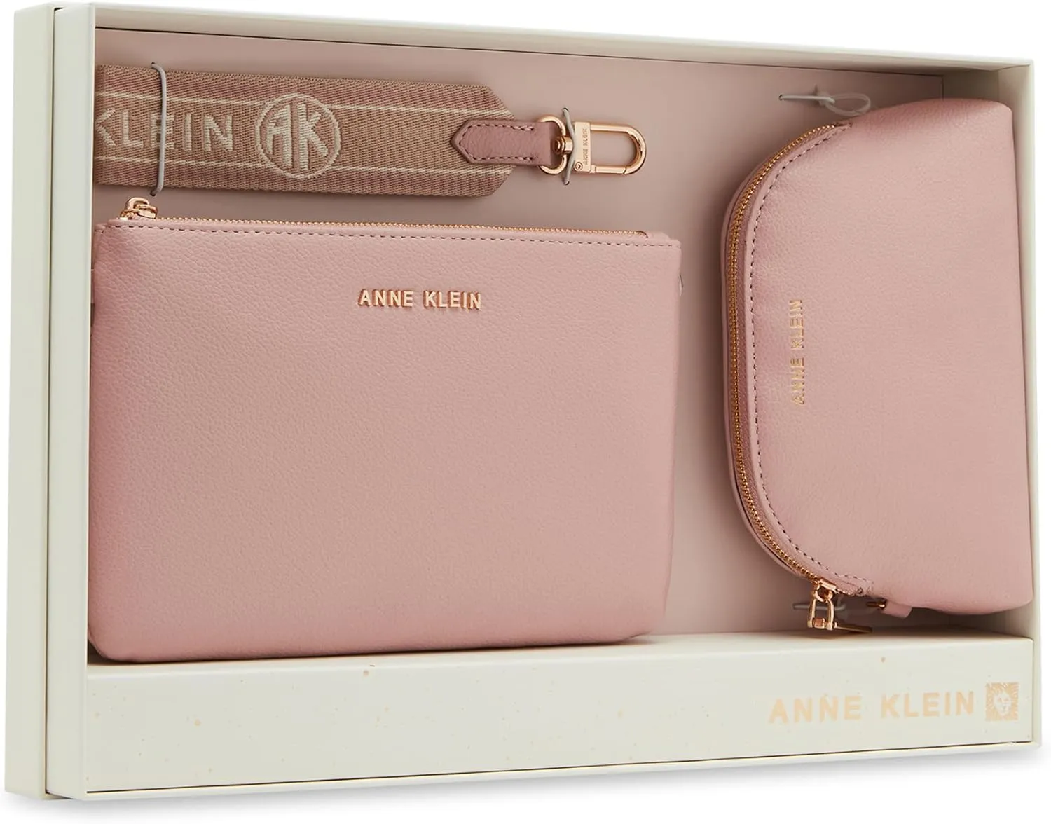 Anne Klein Ak 3 Piece Pouch Gift Set with Web Detailing