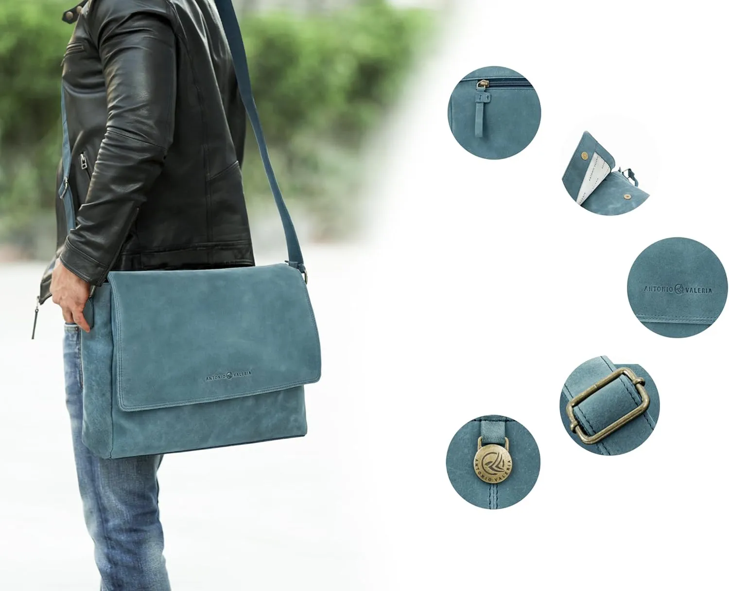 Antonio Valeria Robert Premium Leather Messenger Bag for Men