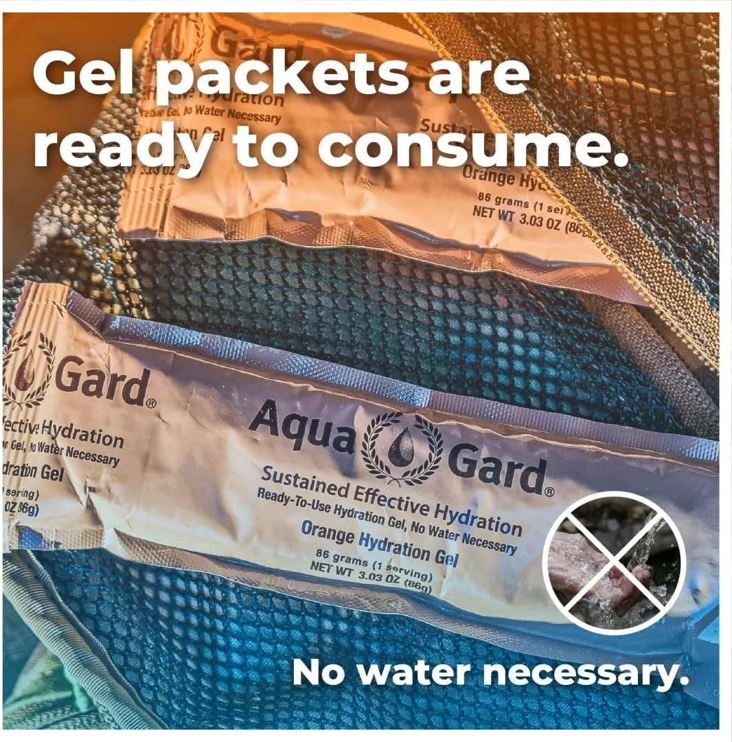 Aqua-Gard - Approved Emergency Hydration Gel for Disaster Preparedness, Survival Kits, and Emergency Water Storage - Fresh Orange Flavor