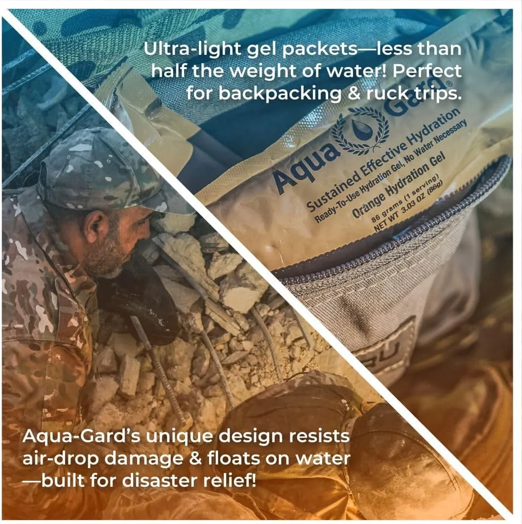Aqua-Gard - Approved Emergency Hydration Gel for Disaster Preparedness, Survival Kits, and Emergency Water Storage - Fresh Orange Flavor